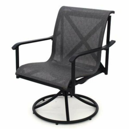 PATIO MASTER Norwalk Aluminum Sling Swivel Rocker Dining Chair 108354